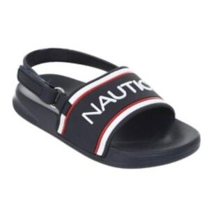 NAUTICA stunsail blue/white/red toddler ankle strap‎ sandals size 9c EUC